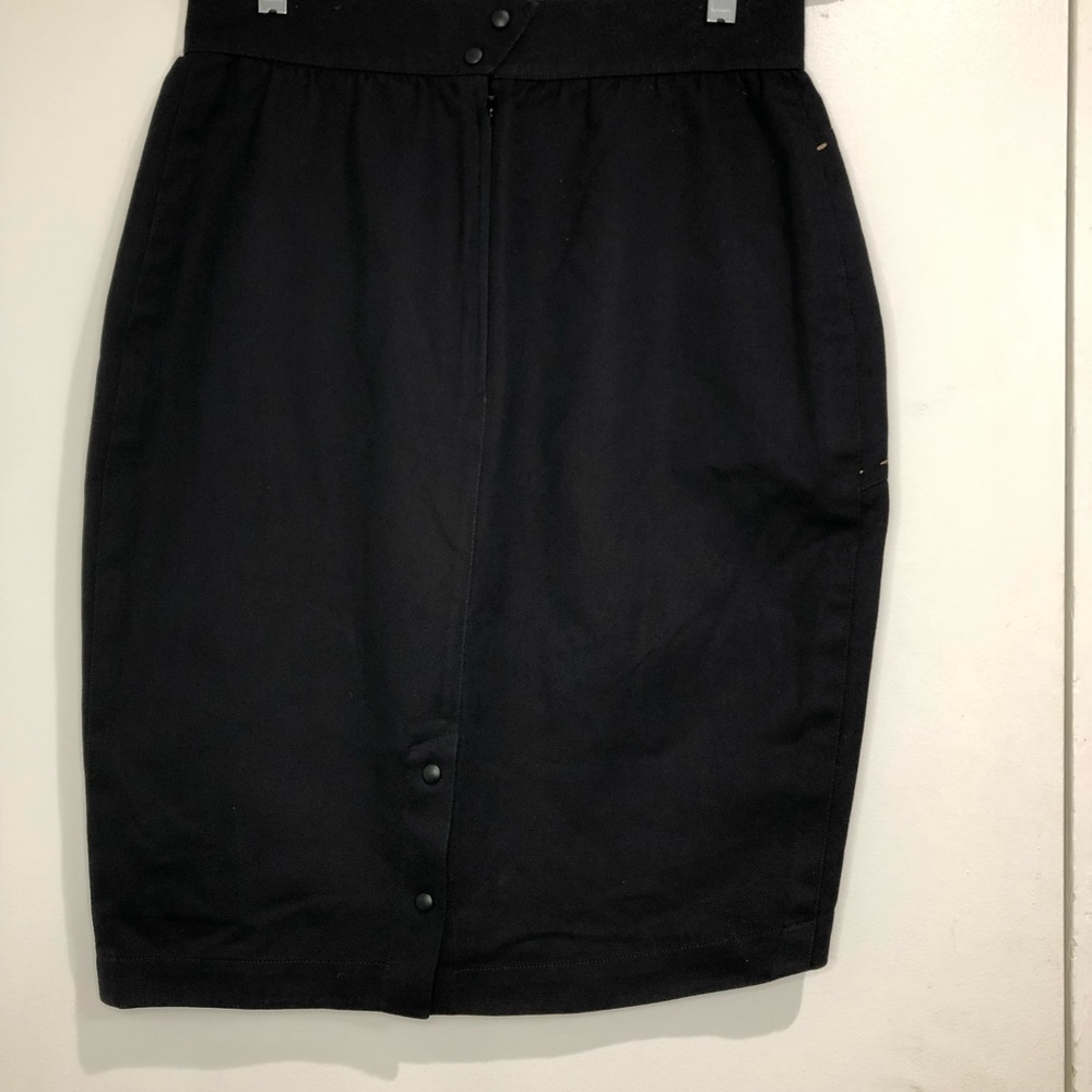 Thierry Mugler Black Cotton Asymmetric Pencil Skirt Sz. EU 44 - Picture 3 of 12
